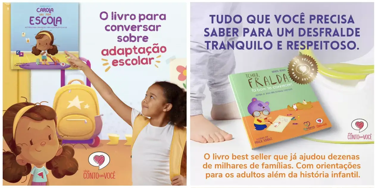 Livros de Adaptação Escolar e Desmame Respeitoso da Coleção Conto com Você - Just Real Moms