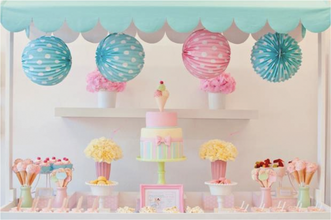 Festa “ice cream” para meninas!