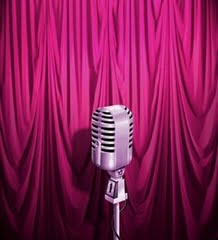 PinkMicrophoneWithCurtainPink