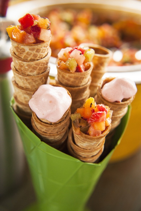 cone de salada de fruta