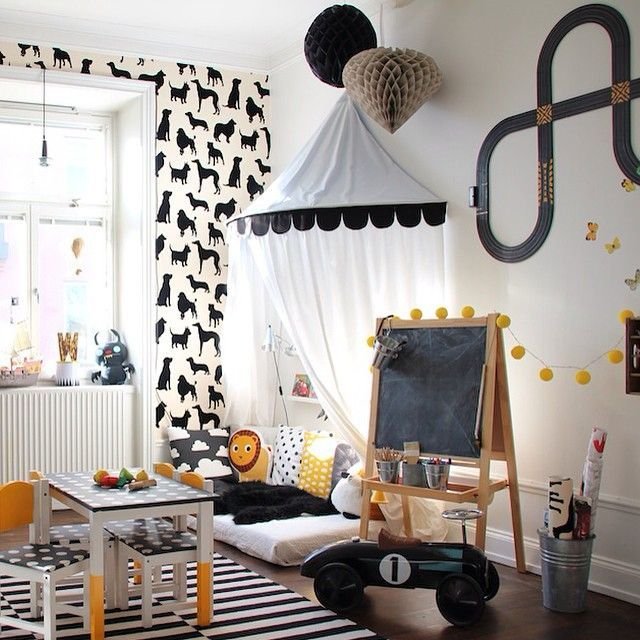 Quarto infantil preto e branco - Just Real Moms