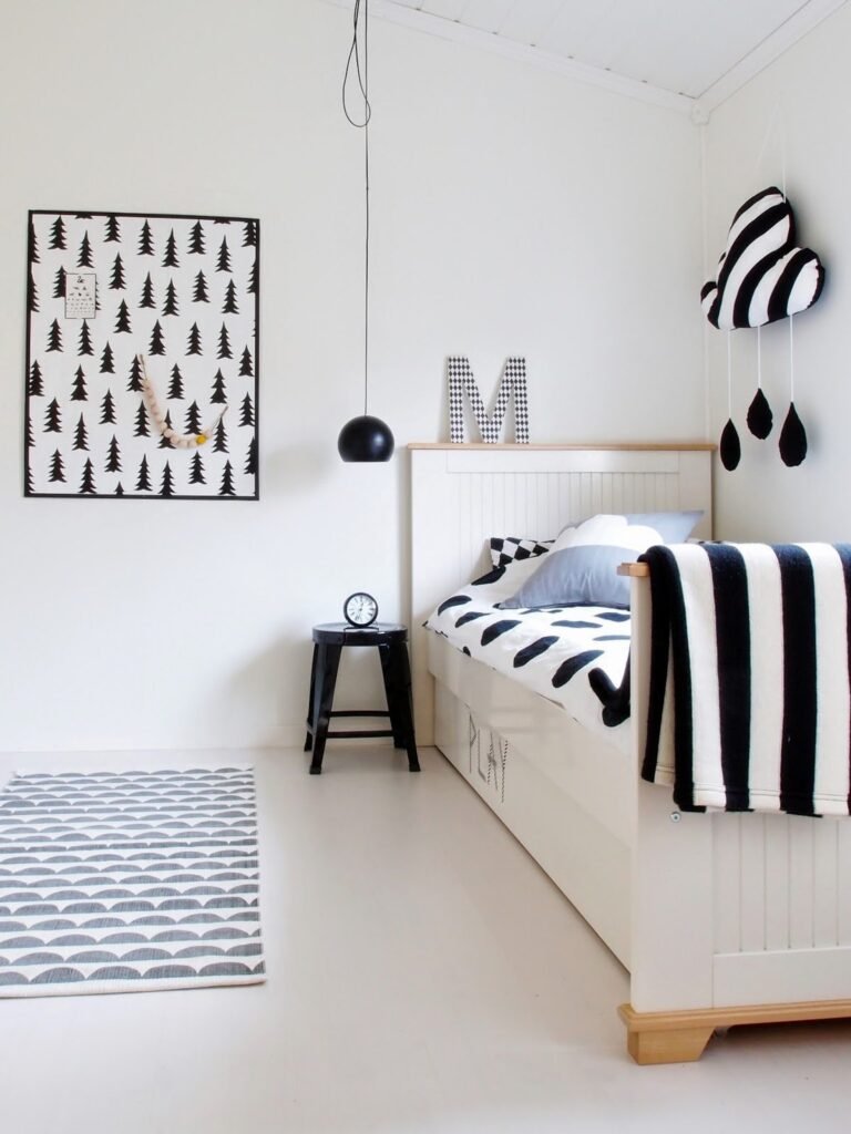 Quarto infantil preto e branco