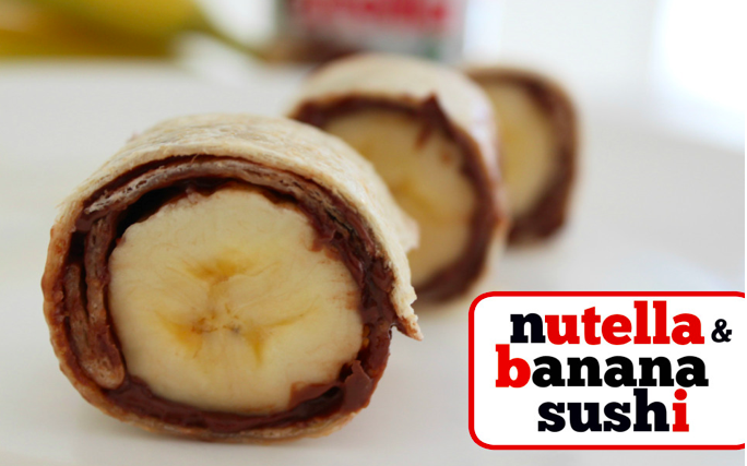 Sushi de banana com Nutella
