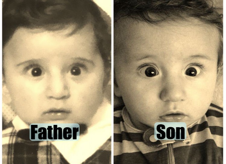 filhos idênticos aos pais quando tinham sua idade - Just Real Moms
