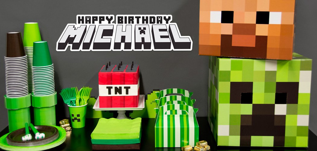Festa com o tema Minecraft