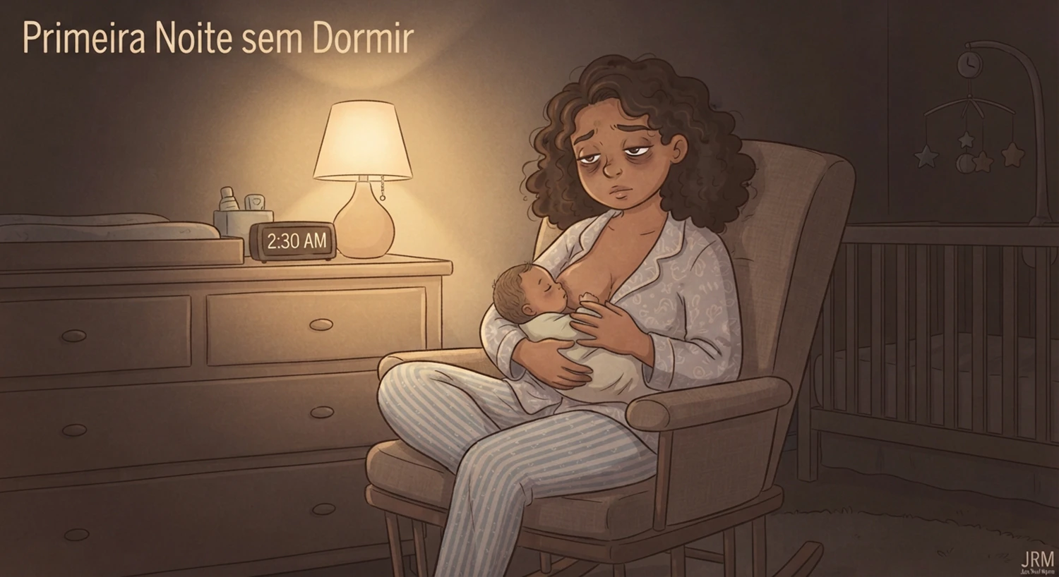 primeira noite sem dormir em ilustrações divertidas durante os momentos da maternidade real