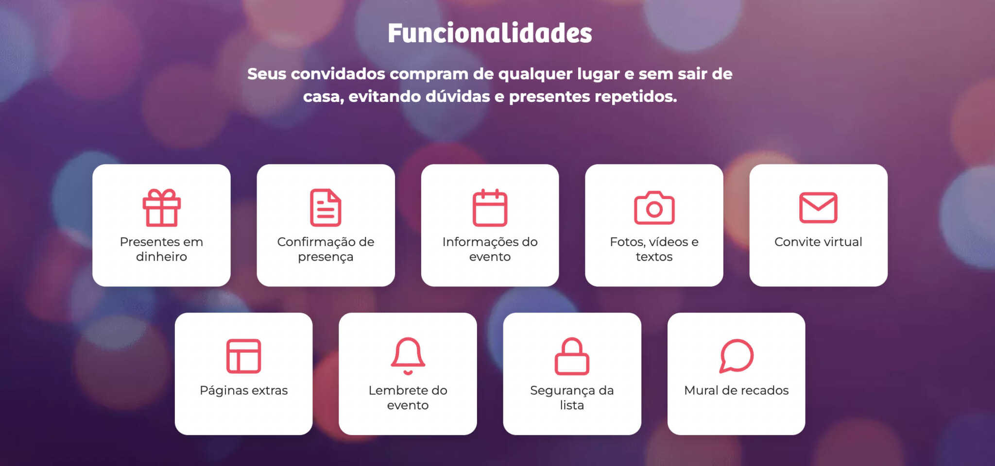 Funcionalidades Mimon iBabysite Lista de Presentes Online Guia de Fornecedores Just Real Moms