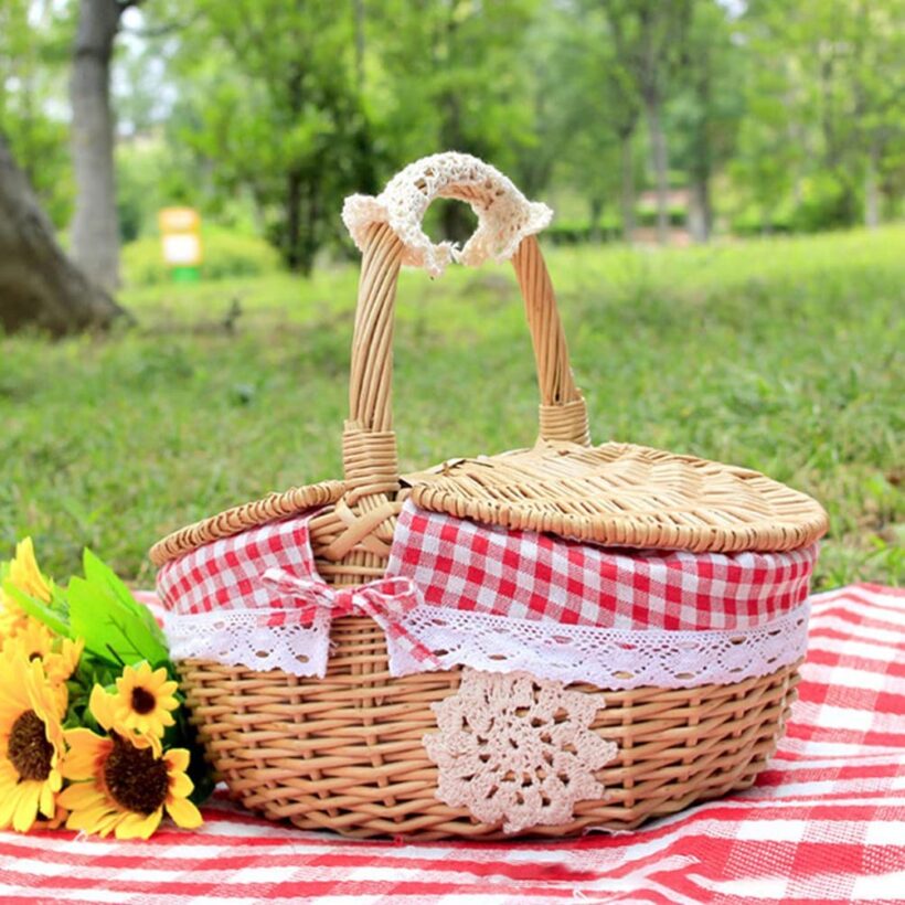 Cesta de Piquenique com Crianças Vime Just Real Moms