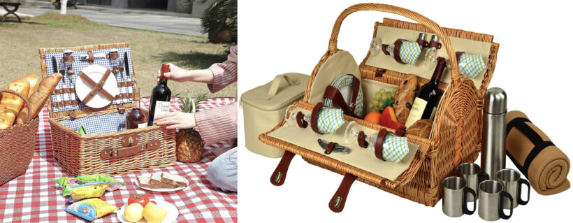 Cesta Piquenique Casal Yorkshire Cobertor Café Just Real Moms