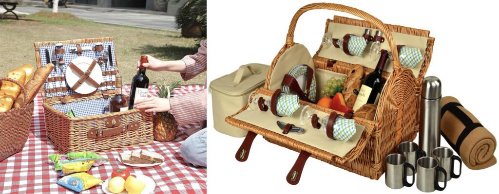 Cesta Piquenique Casal Yorkshire Cobertor Café Just Real Moms