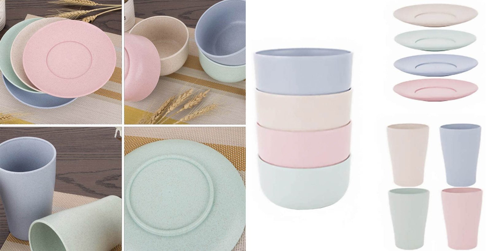 Conjunto Louça Crianças Fibra Bambu 4 peças Just Real Moms