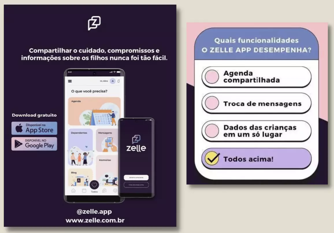 Zelle APP Rotina dos Filhos Pais Divorciados Just Real Moms