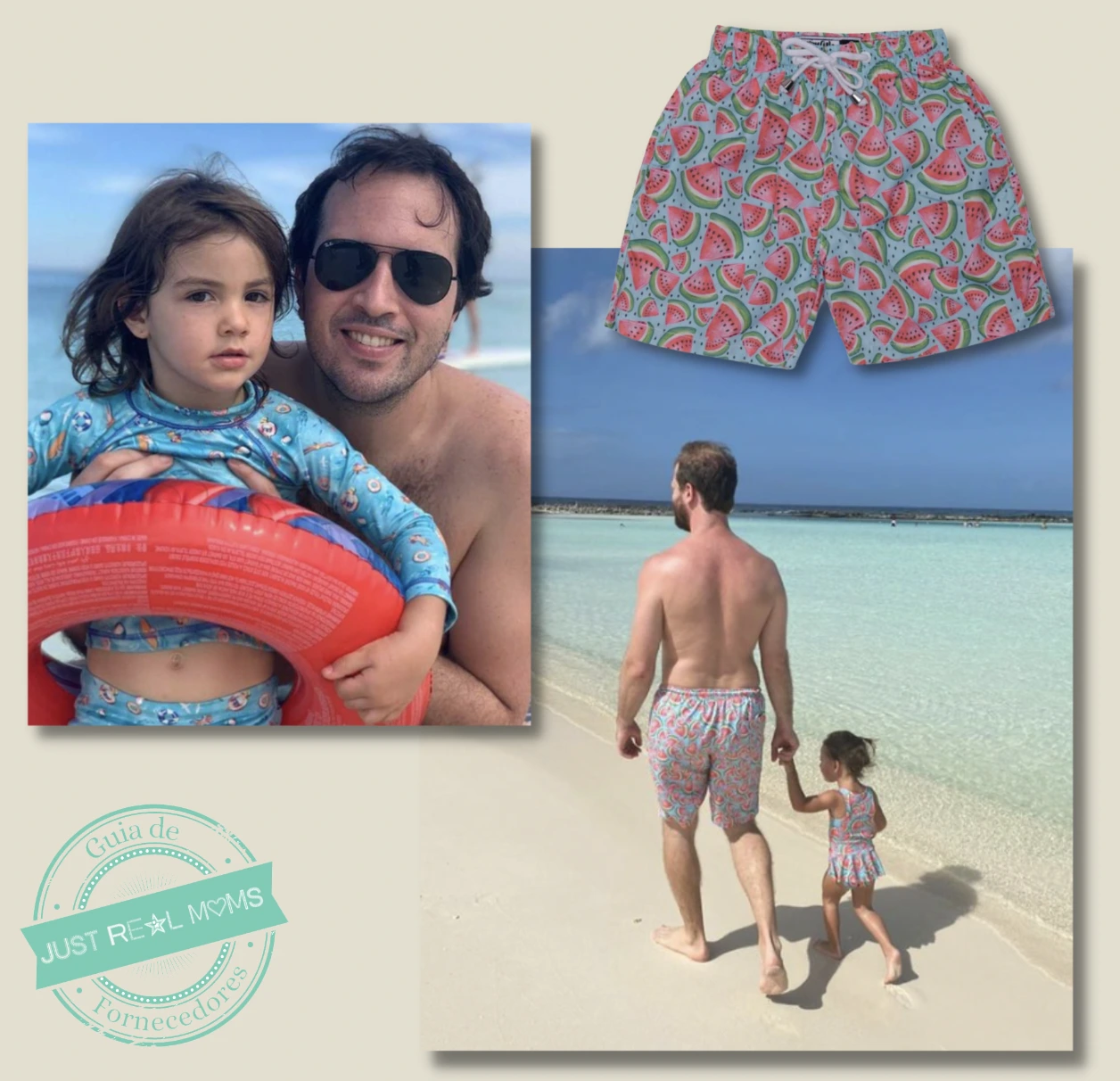 Bermuda Masculina Starfish Moda Praia Presente Pai Just Real Moms