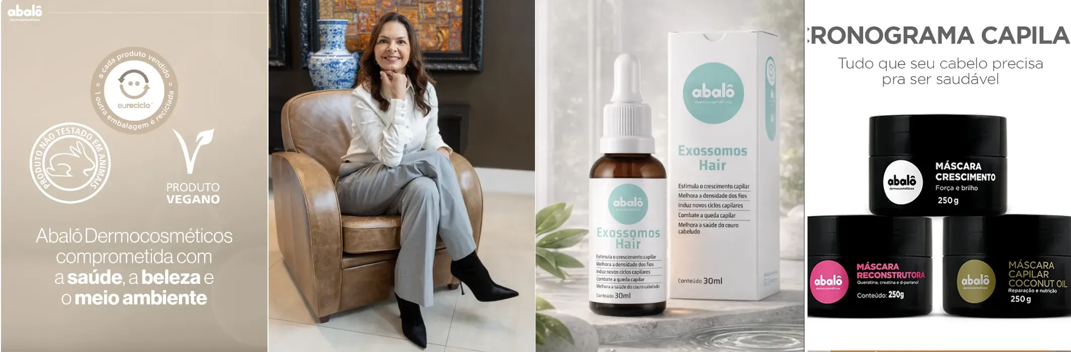 Exossomos Hair e Máscara Crescimento da Abalô Cosméticos