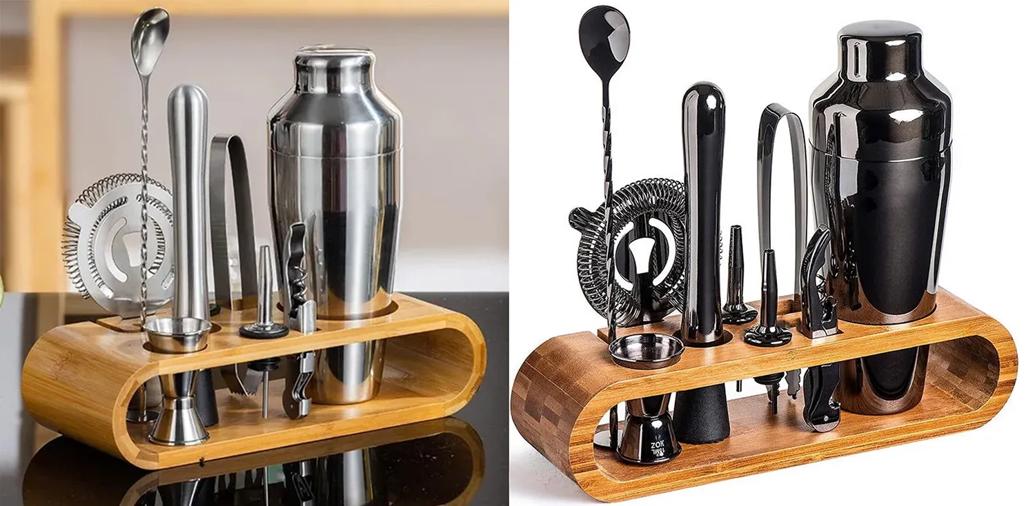 Lenogue - Kit Bartender com Suporte Bambu