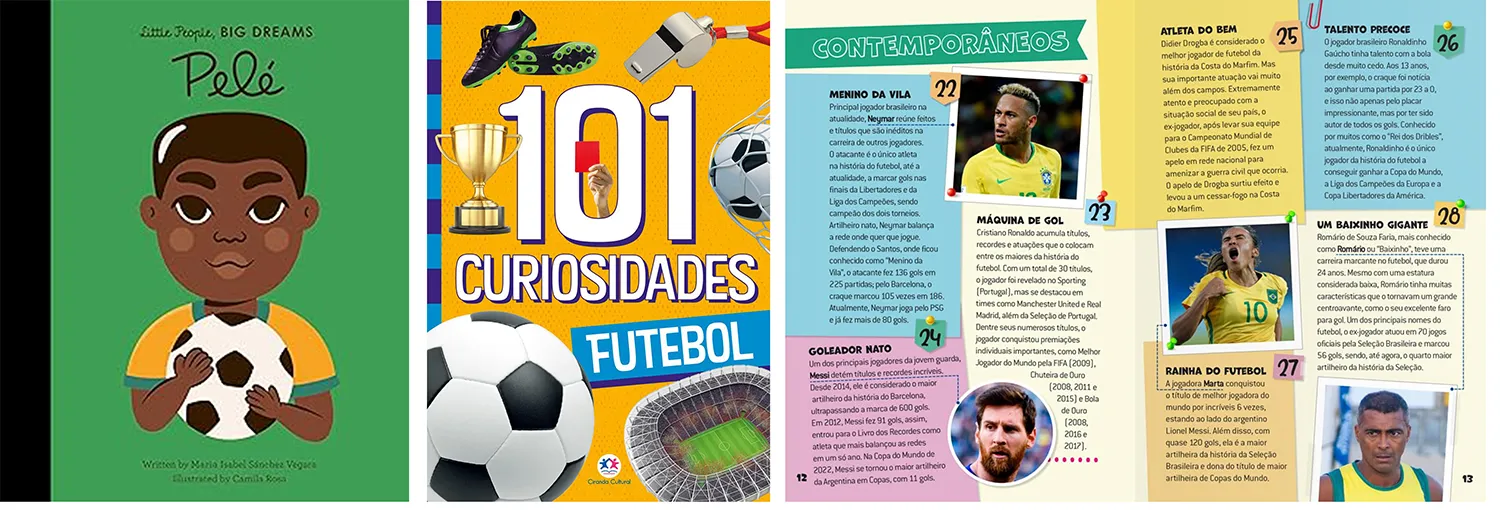Livros Pelé e 101 Curiosidades Futebol