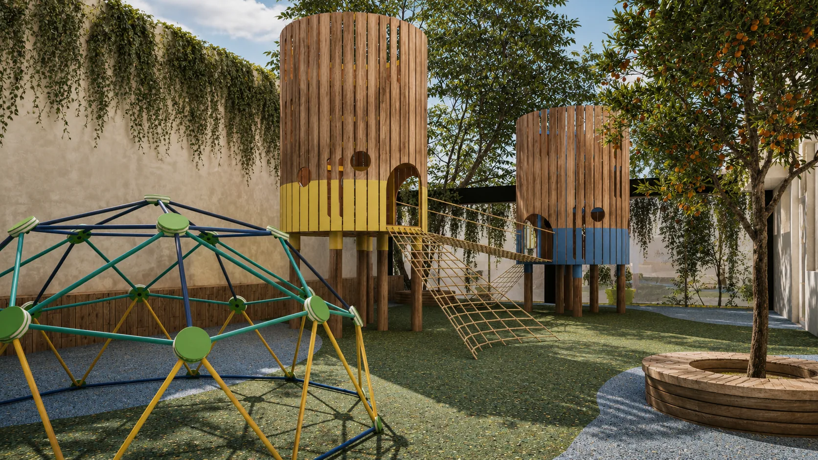 Playground da Akron Global School - espaço para atividade físicia