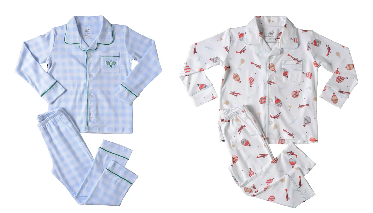 Pijamas infantis de algodão pima da Bobotchô