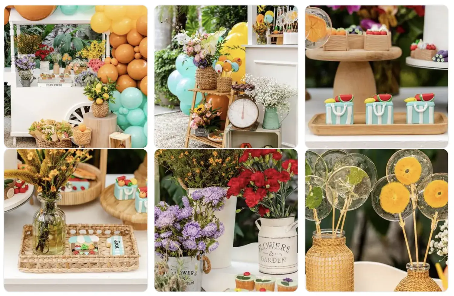 6 fotos de festa infantil com tema Jardim de Flores pela Voilá que faz locação de decoração e móveis