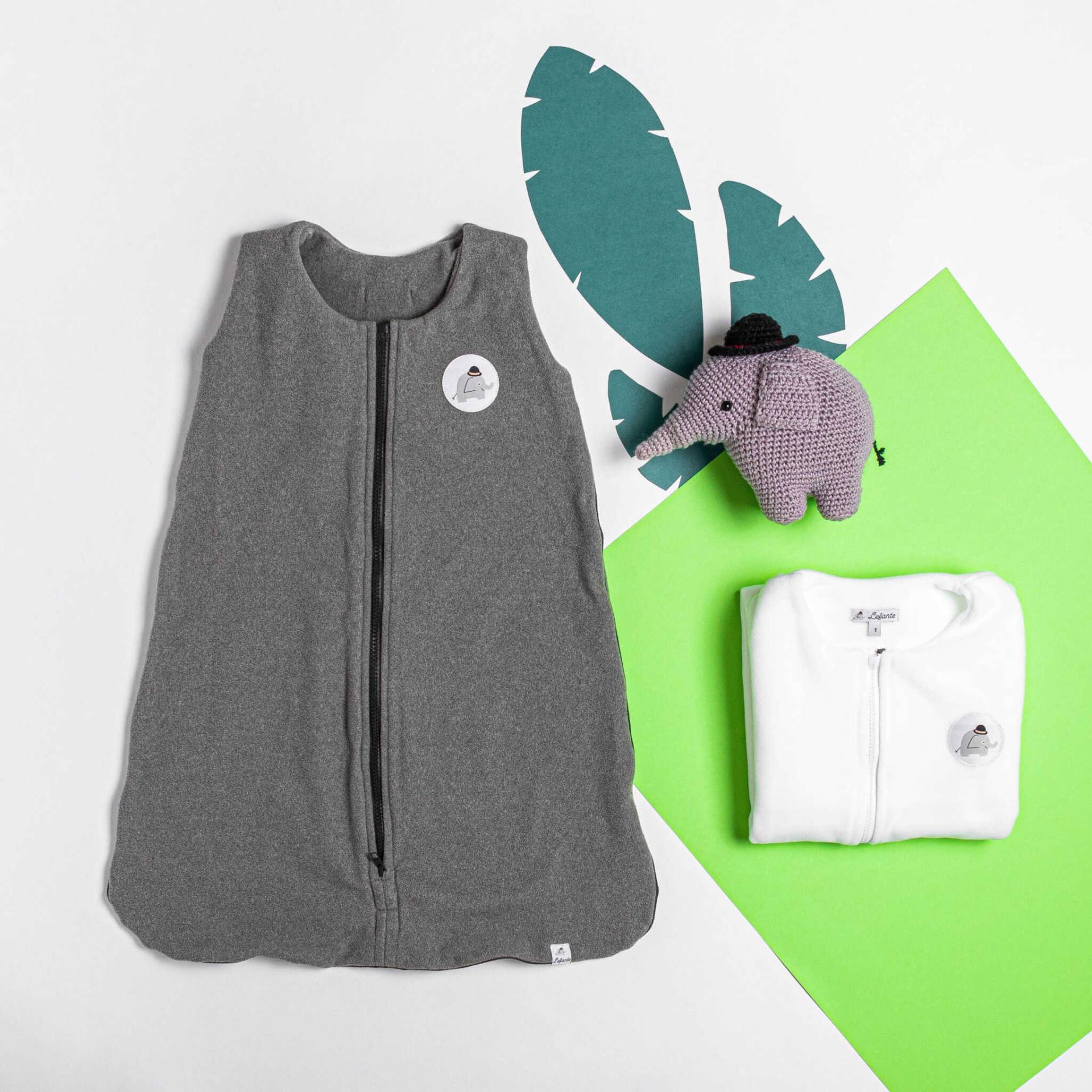 Lefante Moda Infantil Saco de Dormir Cinza Just Real Moms