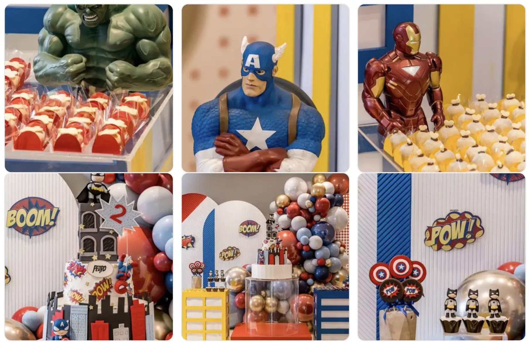 6 fotos de festa infantil com tema Super Heróis pela Voilá que faz locação de decoração e móveis