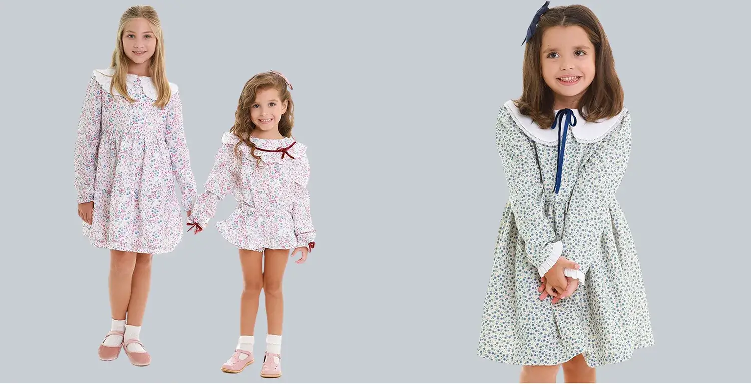 Meninas usando vestidos da Mercato Petit