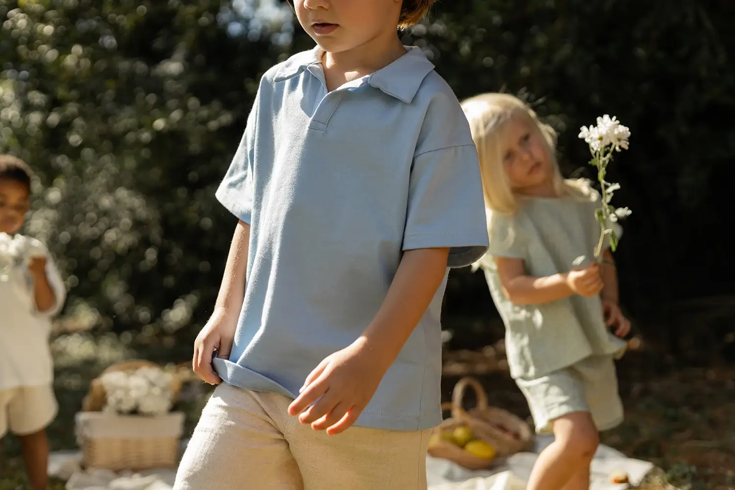 Polo infantil azul clara
