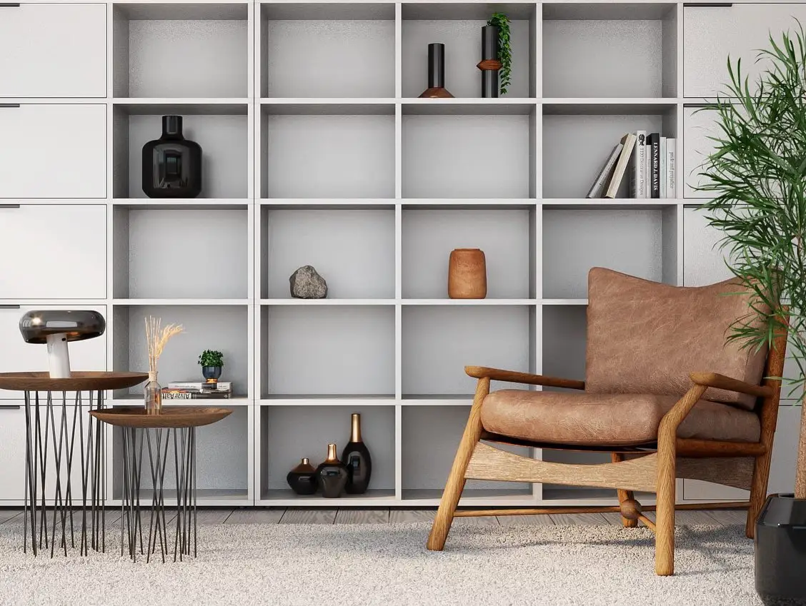 Estante gelo modular em sala de estar - Just Real Moms